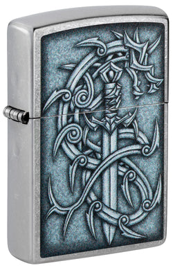 Zippo Medieval Dragon and Blade Street Chrome 48365