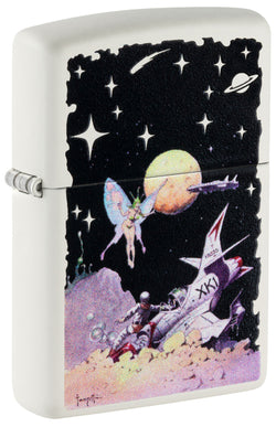 Zippo Frank Frazetta Fairy Spaceship White Matte 48378
