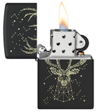 Zippo Deer Constellation Design Black Matte 48385