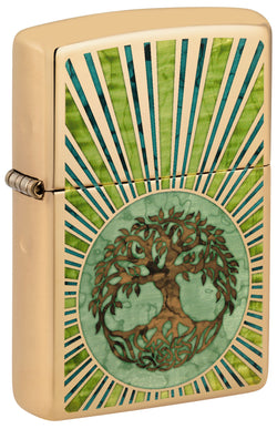 Zippo Fusion Tree of Life Design High Polish Brass 48391