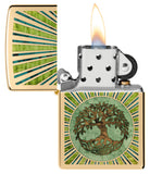 Zippo Fusion Tree of Life Design High Polish Brass 48391