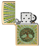 Zippo Fusion Tree of Life Design High Polish Brass 48391