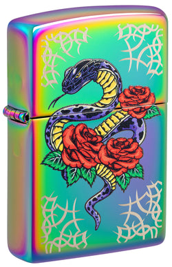 Zippo Rose Snake Tattoo Design Multi Color 48395