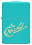 Zippo Chevy Script Logo Flat Turquoise 48399
