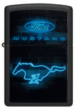 Zippo Ford Mustang Neon Logo Black Matte 48404