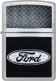 Zippo Ford Logo Diamond Plate Metal Design Street Chrome 48405