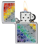 Zippo Fusion Pattern Design High Polish Chrome 48412