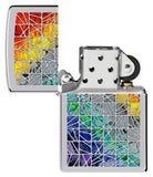 Zippo Fusion Pattern Design High Polish Chrome 48412