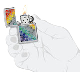 Zippo Fusion Pattern Design High Polish Chrome 48412