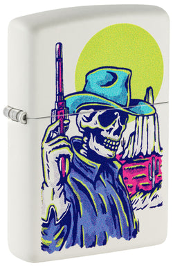 Zippo Wild West Skeleton Design White Matte 48502