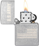 Zippo U.S. Army US Flag Laser Engrave Street Chrome 48557