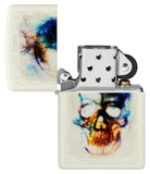 Zippo Skull Print Design Glow in The Dark Matte 48563