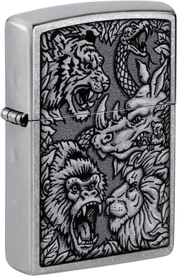 Zippo Jungle Design Street Chrome 48567