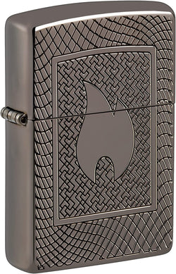 Zippo Flame Pattern Design Armor Black Ice 48569
