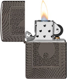 Zippo Flame Pattern Design Armor Black Ice 48569