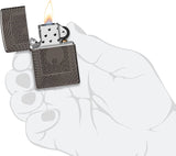 Zippo Flame Pattern Design Armor Black Ice 48569