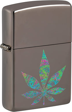 Zippo Funky Leaf Design Black Ice 48578