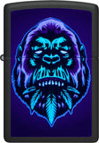 Zippo Black Light Leaf Gorilla Design Black Matte 48585