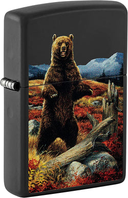 Zippo Linda Pickens Bear Design Black Matte 48597