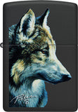 Zippo Linda Pickens Wolf Design Black Matte 48598