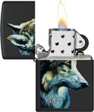 Zippo Linda Pickens Wolf Design Black Matte 48598