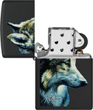 Zippo Linda Pickens Wolf Design Black Matte 48598