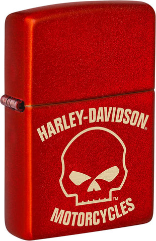 Zippo Harley-Davidson Laser Skull Metallic Red 48603