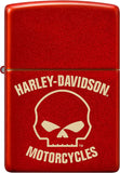 Zippo Harley-Davidson Laser Skull Metallic Red 48603