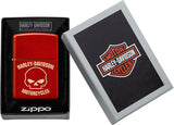 Zippo Harley-Davidson Laser Skull Metallic Red 48603