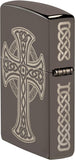 Zippo Laser Engraved Celtic Cross Design Black Ice 48614