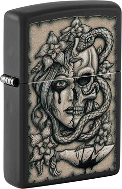 Zippo Gory Tattoo Design Black Matte 48616
