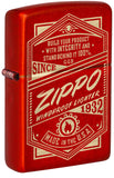 Zippo It Works Design Metallic Red 48620