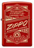 Zippo It Works Design Metallic Red 48620