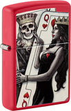 Zippo Skull King Queen Beauty Red Matte 48624