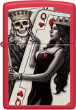 Zippo Skull King Queen Beauty Red Matte 48624