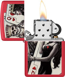 Zippo Skull King Queen Beauty Red Matte 48624