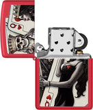 Zippo Skull King Queen Beauty Red Matte 48624