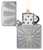 Zippo Star Design Brushed Chrome 48657