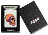 Zippo Cyber Skull Design White Matte 48659