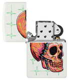 Zippo Cyber Skull Design White Matte 48659