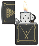 Zippo Table Tennis Laser Engrave Black crackle 48672