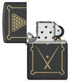 Zippo Table Tennis Laser Engrave Black crackle 48672