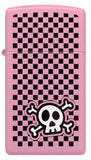 Zippo Checkered Skull Design Slim Pink Matte 48680