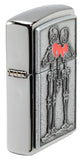 Zippo Couple Love Emblem Brushed Chrome 48688