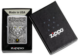 Zippo Wolf Emblem Design Brushed Chrome 48690