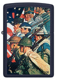 Zippo Norman Rockwell Color Image Navy Matte 48698