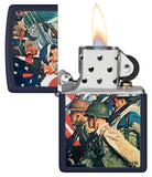 Zippo Norman Rockwell Color Image Navy Matte 48698