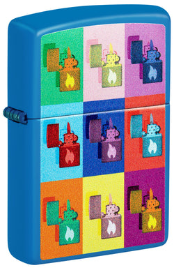 Zippo Pop Art Design Sky Blue Matte 48722
