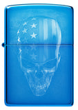 Zippo American Skull Design High Polish Blue 48739