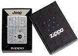 Zippo Jeep Map Street Chrome 48765